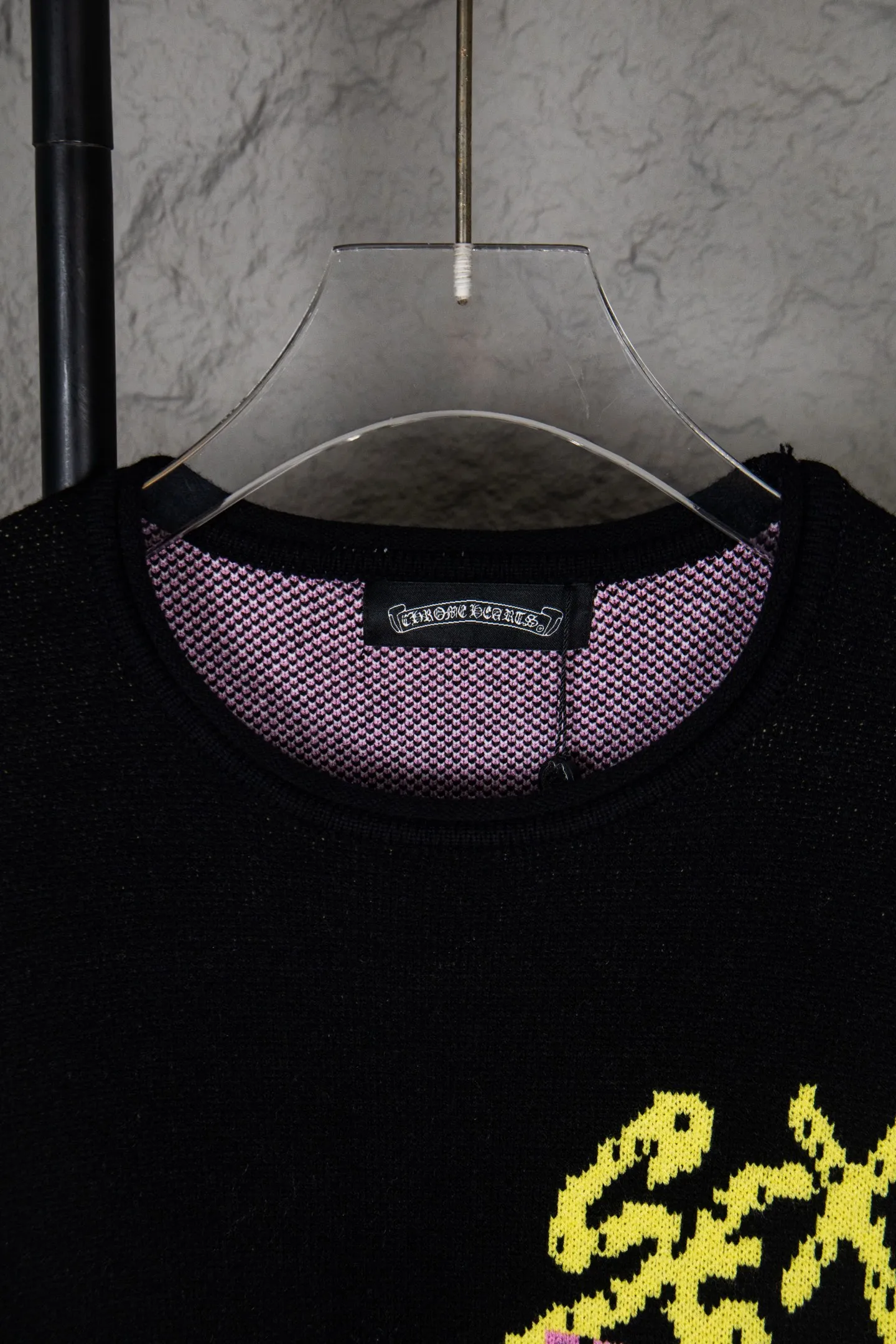 P230 Chrome Hearts 🍁Autumn and Winter Sweater Series🍁 New Sex Records long-sleeved sweater for autumn and winter. Selected high-quality wool blended knitted high-quality high-weight fabric. Non-commercial version. Color: Black Size: S M L XL
